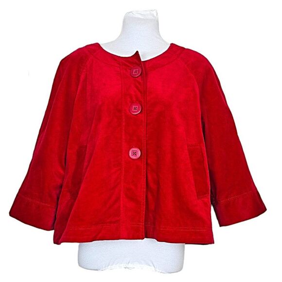 Madison Red Corduroy Swing Coat Size Medium - Picture 1 of 7